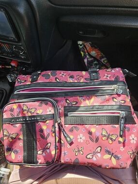 Lily Bloom Pink Butterfly Print Tote Bag